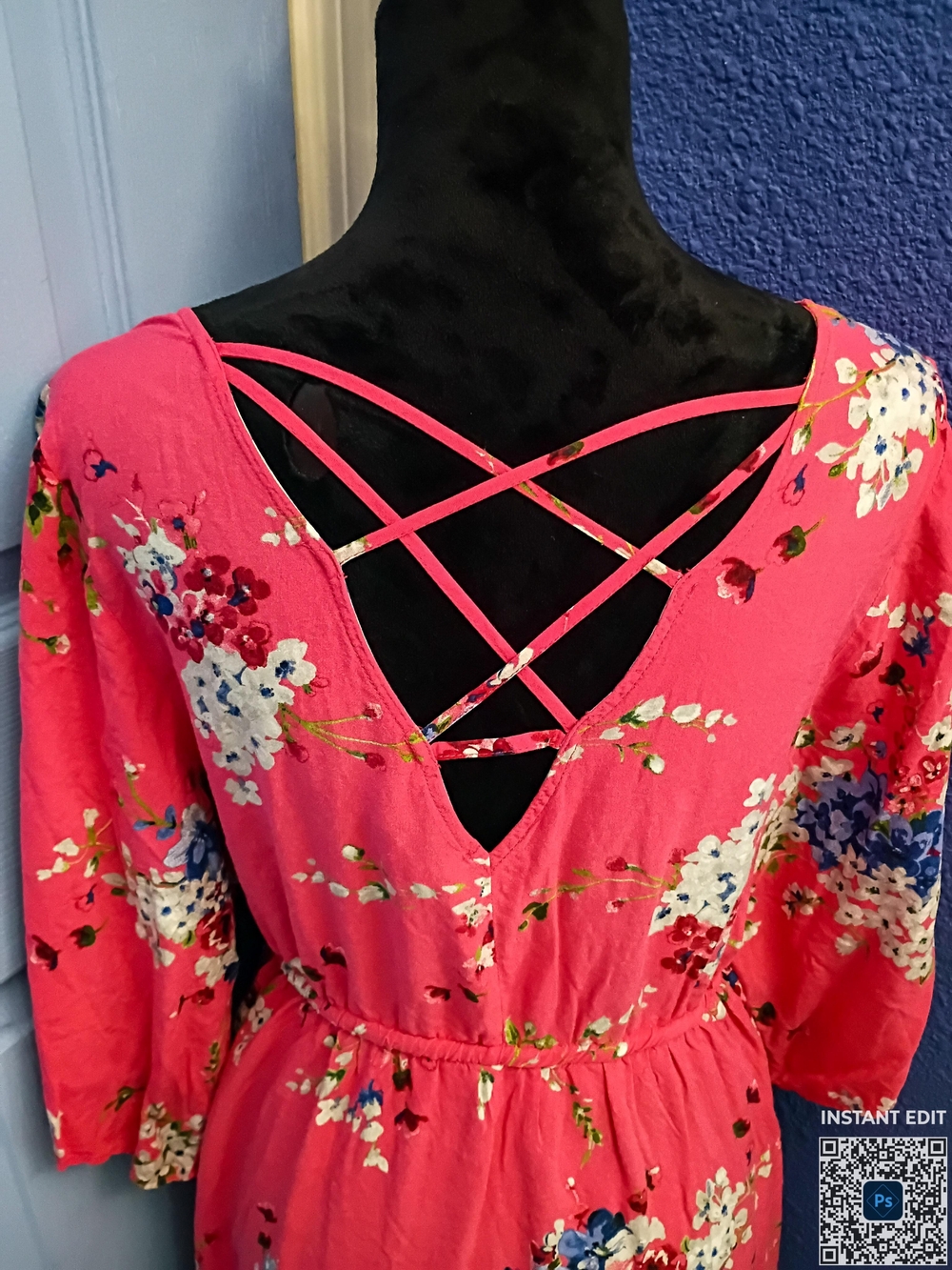 Torrid Plus Size  1 (14-16) Coral Pink Soft Tie Waist Challis Floral Dress
